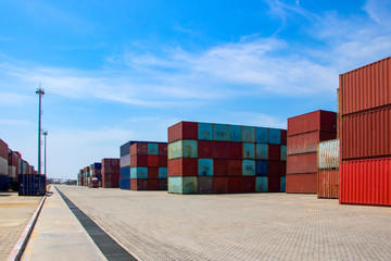 Fototapeta premium Container logistics terminal.