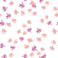 Flower scribble pattern. Romantic artistic textile vector print surface design background