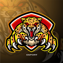 Cheetah mascot esport logo design © REYYARTS