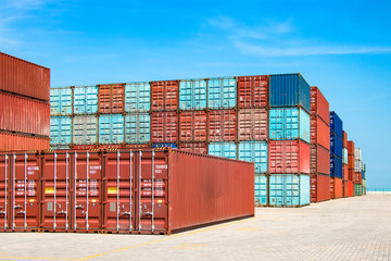 Fototapeta premium Container logistics terminal.