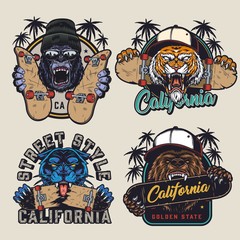 Obraz premium Vintage deskorolkowe nadruki