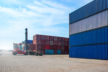 Fototapeta premium Container logistics terminal.