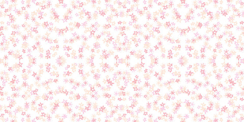 Vector abstract doodle stars in kaleidoskope movement seamless repeat pattern design background texture. Perfect for modern greeting cards, wallpaper, fabric, home decor, wrapping projects.