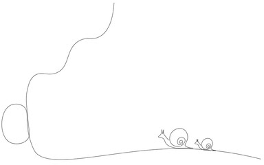 Forest background with animals snails vector illustration