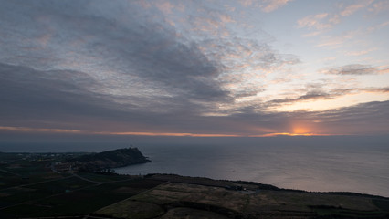 당산봉 정상의 일몰풍경