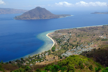 Indonesia Alor - hill view to Sebanjar beach and Ternate Island