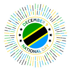 Tanzania national day badge. Independence of Tanganyika from the United Kingdom in 1961. Celebrated on December 9.