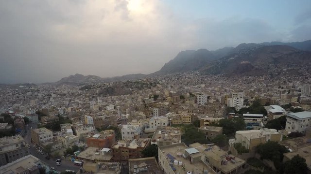time lapse for Taiz City -Yemen,which shows the historical castle (Alqahera)