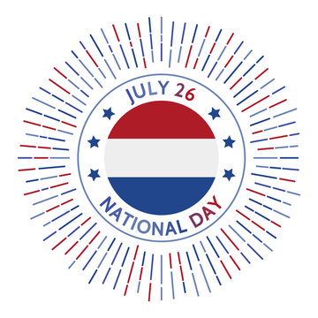 Netherlands national day badge. Declaration of Independence from Spanish Empire in 1581 as the Dutch Republic. Celebrated on July 26.