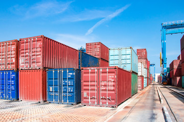 Fototapeta premium Container logistics terminal.