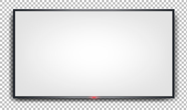 White banner on a transparent background. The wall panel is white. Realistic image. Element for Dizan. Isolated vector illustration.