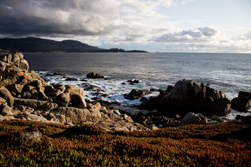 Sunshine and coastal waters at 17 Mile Drive Pebble Beach California