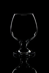 glass of scotch whiskeyon a black background