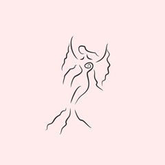 carnival gown girl silhouette vector 