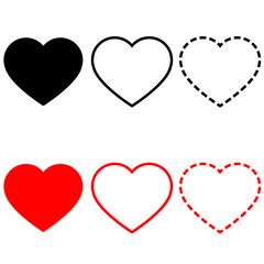 Heart and Love Icon Symbol isolated white background
