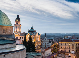 Fototapeta na wymiar Aerial photo of Advent in Pecs, Hungary