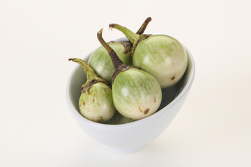 Asian green eggplant - ready for cooking