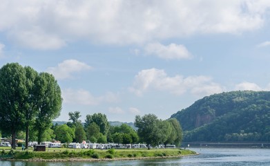 Fototapeta premium Campingplatz an der Mosel Koblenz