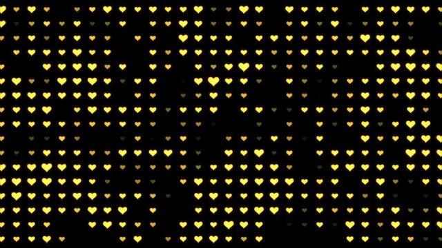 Motion graphic of Gole heart shape abstract backgrounds