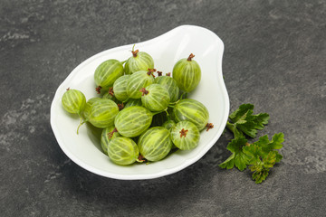 Fresh ripe green sweet gooseberry
