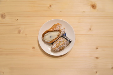 Sweet Pastrys Dessert With Sugar and Cream