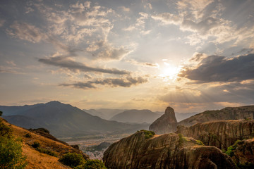 Sunny mountains and cloudy skies in Greece