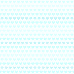 Cyan striped heart pattern. Seamless vector background