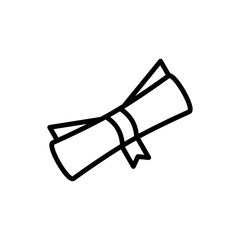 Paper roll, certificate diploma icon