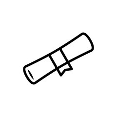Paper roll, certificate diploma icon
