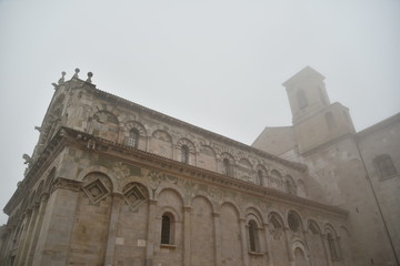 Troia Cathedral by Morning With Foggy Weather