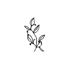 Fantazy flower on white background ink hand drawn