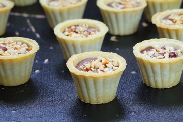 Cupcakes with chocolate and hazelnuts