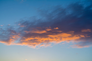 Colorful clouds in a sunset sky