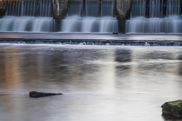 Detail of a river barrage.