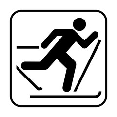 Cross country skiing symbol icon