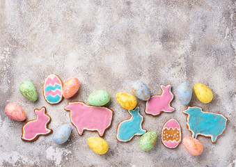 Easter cookie in shape of bunny and sheep