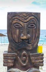 Tiki statue at the beach