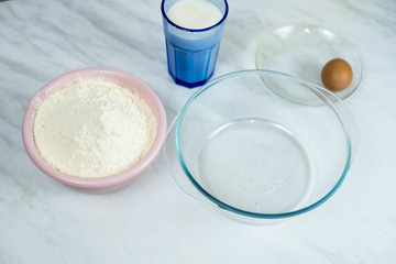 We cook the filling, knead the dough, sculpt the dumplings. Selective focus.