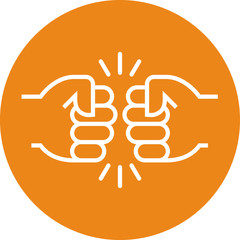 Two Hands Fist Bump Gesture Outline Icon