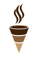 Cafe logo drawing, coffee cup and steam, cafe creative design