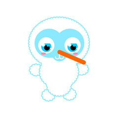 Cute Snowman baby isolated. Cartoon Snowman child. Christmas and New Year vector illustration