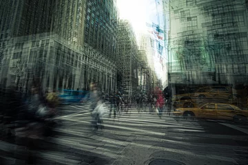 Foto auf Alu-Dibond Original-Künstlergrafik New York City-Straßenszenen-Fotomanipulation © littleny