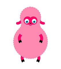 Cute Lamb baby isolated. Cartoon Sheep child. vector illustration