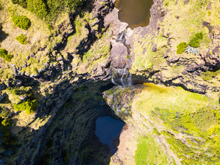 Naklejka na ściany i meble Azores Santa Maria Small Waterfall aerial Aveiro Cascade