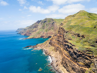 Azores aerial Santa Maria Cliffs and beaches