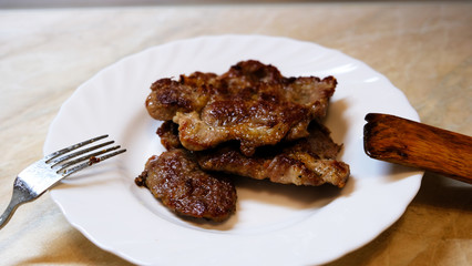 pork chops on a plate