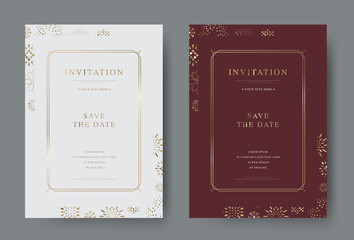 Set of vintage luxury vector invitation card