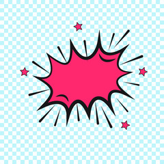 Comic explosion. Comic cartoon speech bubble for different emotions: Omg, Boom, Wow, Damn, Gtfo, Yeah, Wtf without text.