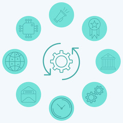 Fototapeta premium Rotate gear vector icon sign symbol