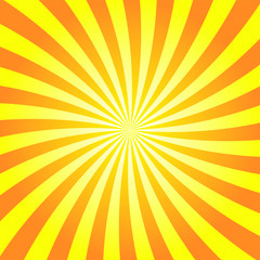 Orange yellow background superhero. Super hero cartoon gradient texture. Sun rays burst. Radiate sun beam, burst effect retro. Sunbeam light flash boom. Sunlight starburst poster. Vector illustration